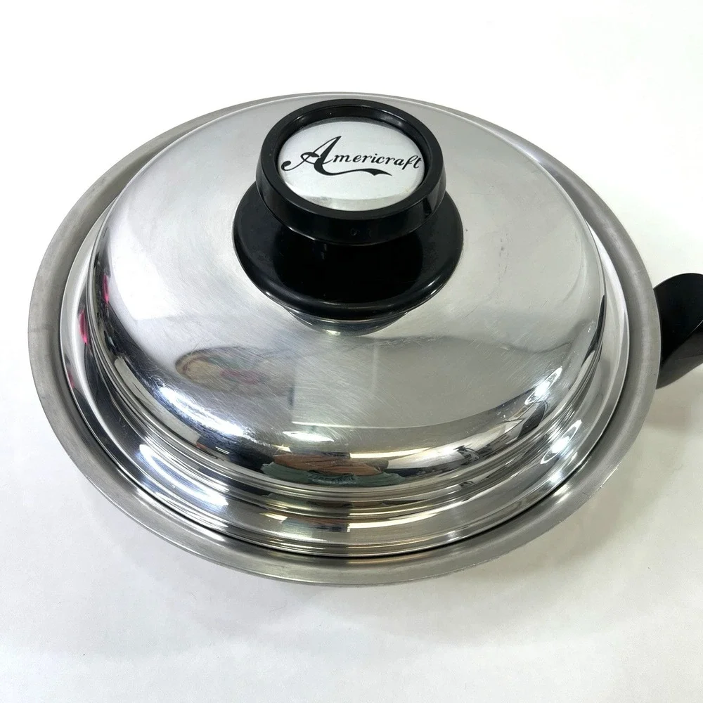 Americraft Small‎ Skillet With Lid Waterless Stainless Steel West Bend WI USA